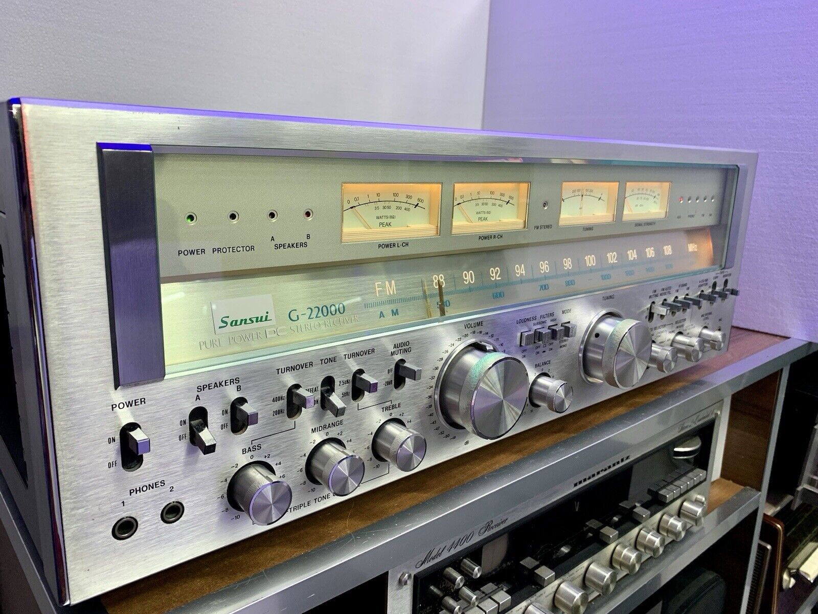 SANSUI G 22000 Stereo Receiver 220+220 Watts RMS Vintage 1978 Working Good Look