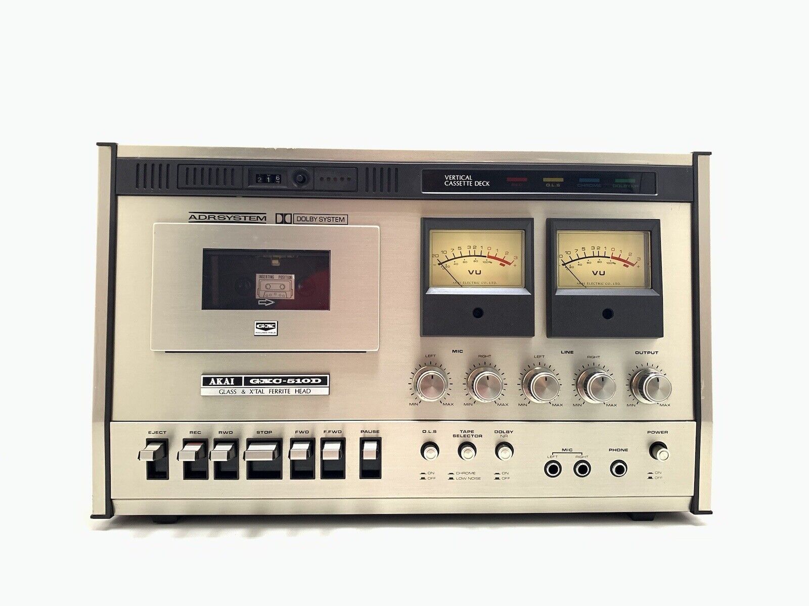 AKAI GXC 510D Tape Deck Cassette 2 Head RARE Vintage 1976 Refurbished Good Look