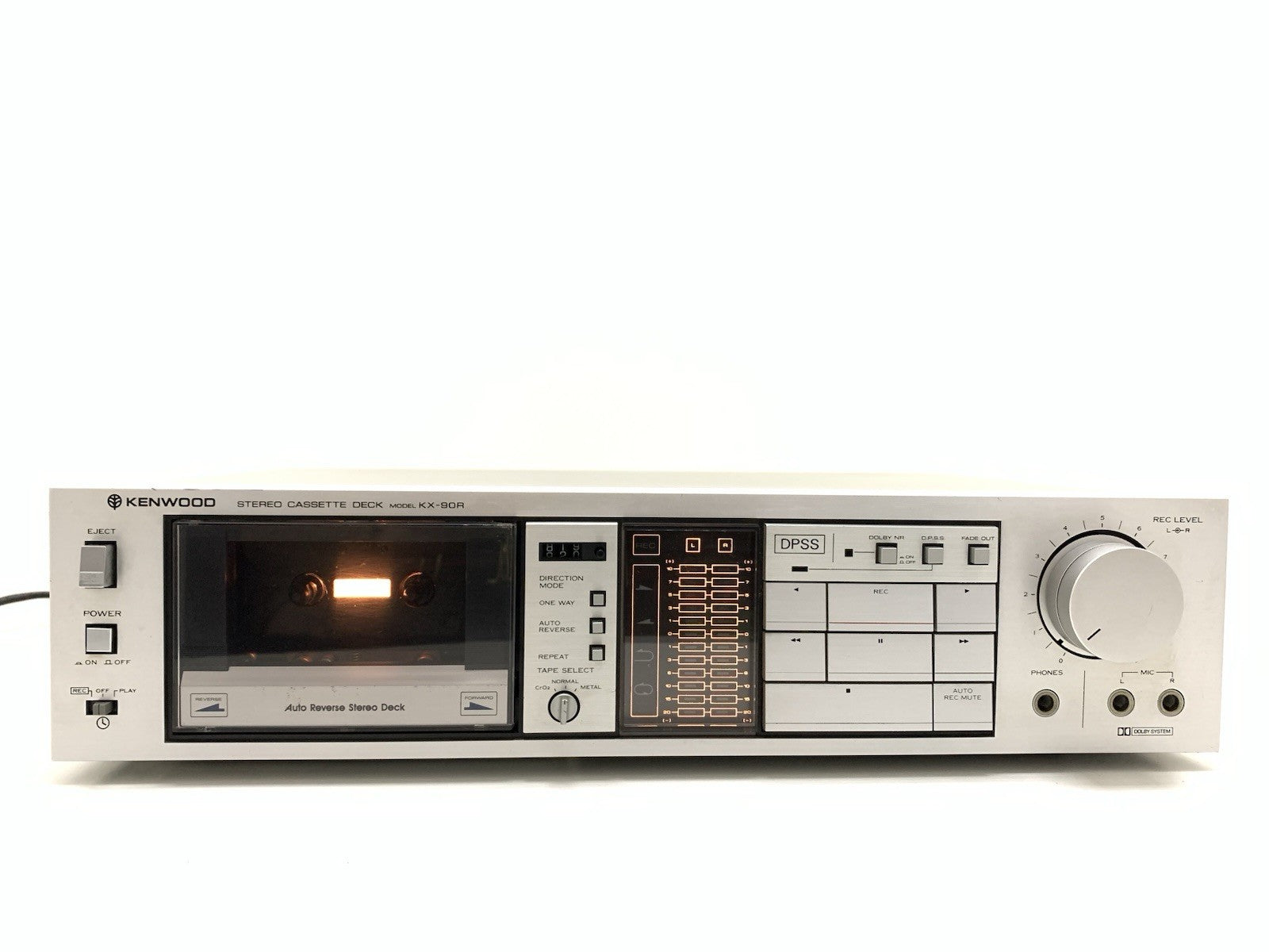 Kenwood KX 90R Stereo Cassette Tape Deck AutoReverse Vintage 1985 WORK Good Look