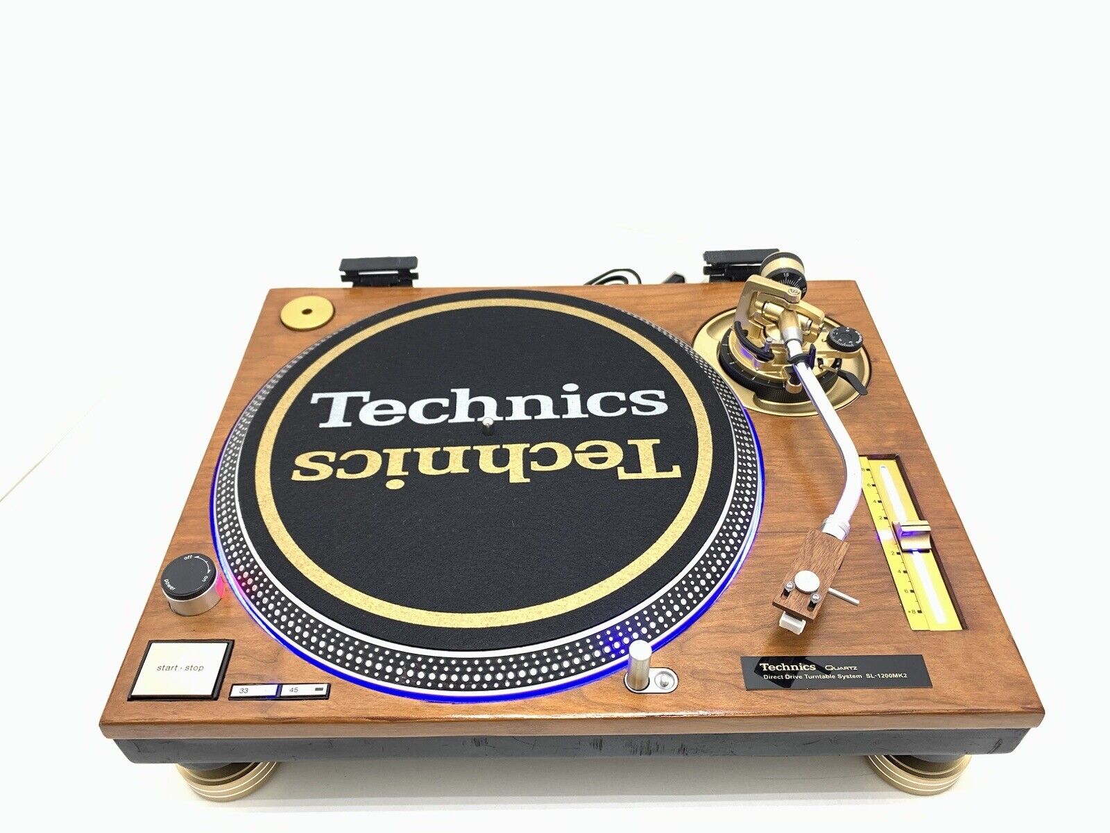 TECHNICS SL 1200 MK2 WOOD and GOLD Direct Drive Turntable Vintage WORK LIKE NEW