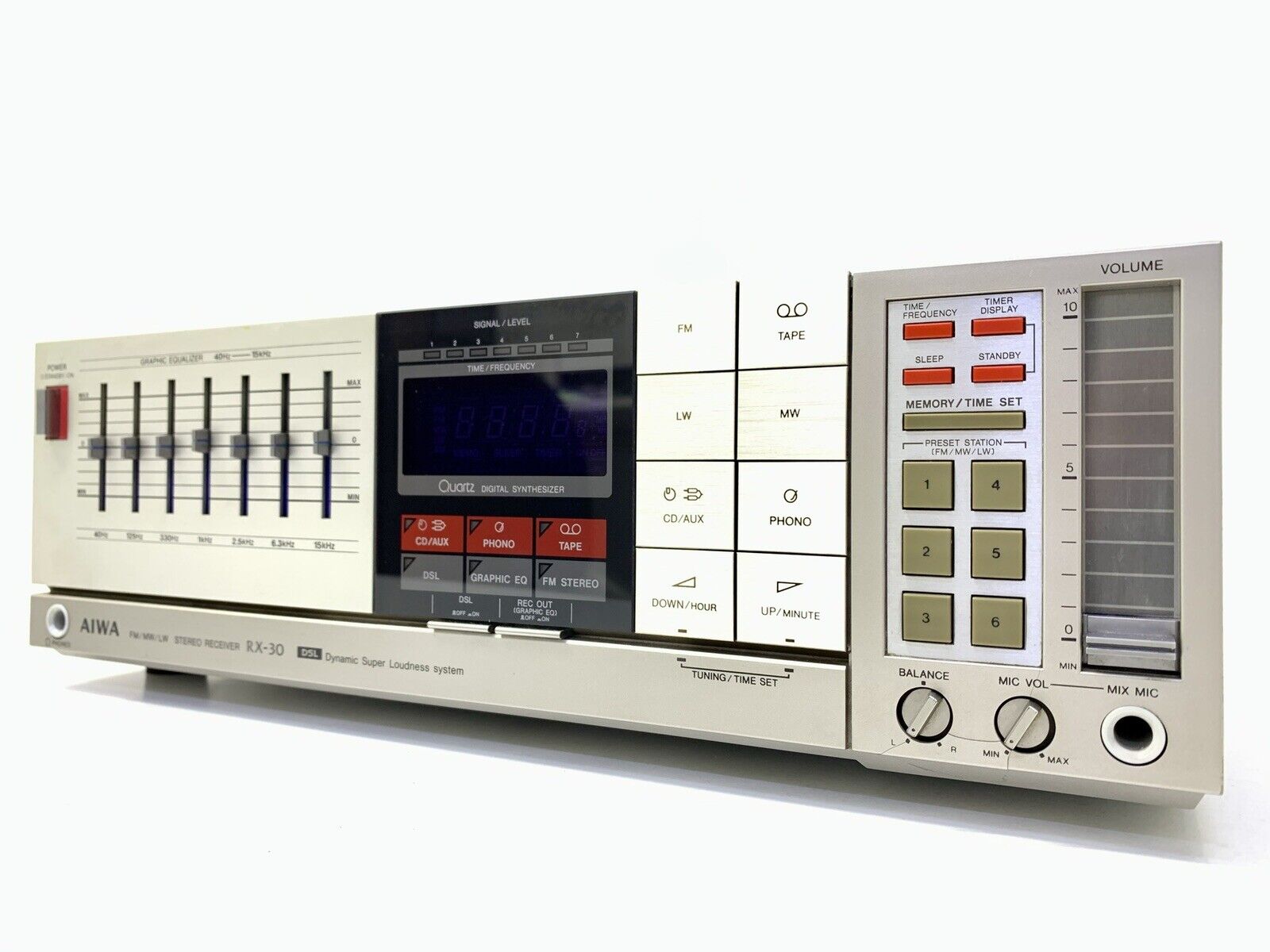 AIWA RX-30 FM MW LW Stereo Receiver 50 Watts RMS Vintage 1983 GOOD LOOK LIKE NEW