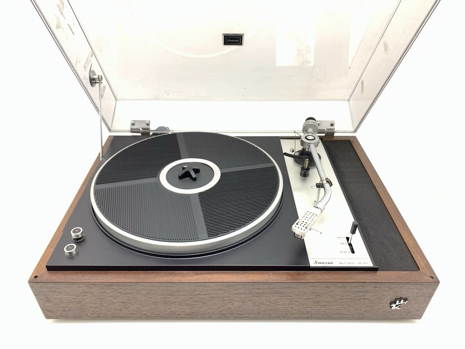 SANSUI SR 3030 Turntable 2 Speed Belt Drive Hi Fi Vintage 1973 Work Good Look