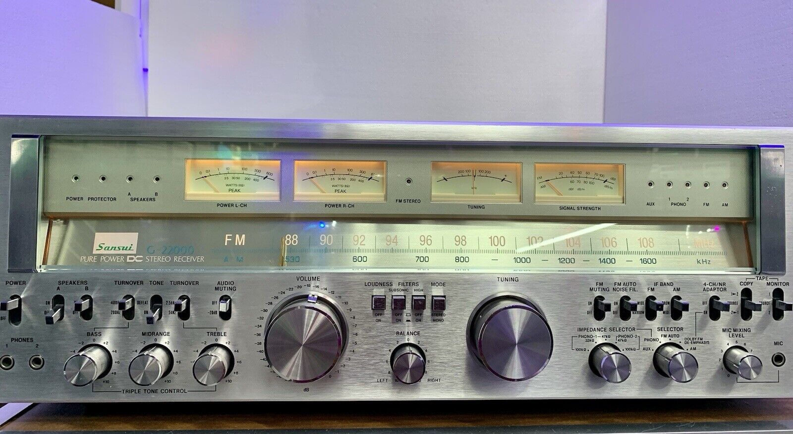 SANSUI G 22000 Stereo Receiver 220+220 Watts RMS Vintage 1978 Working Good Look