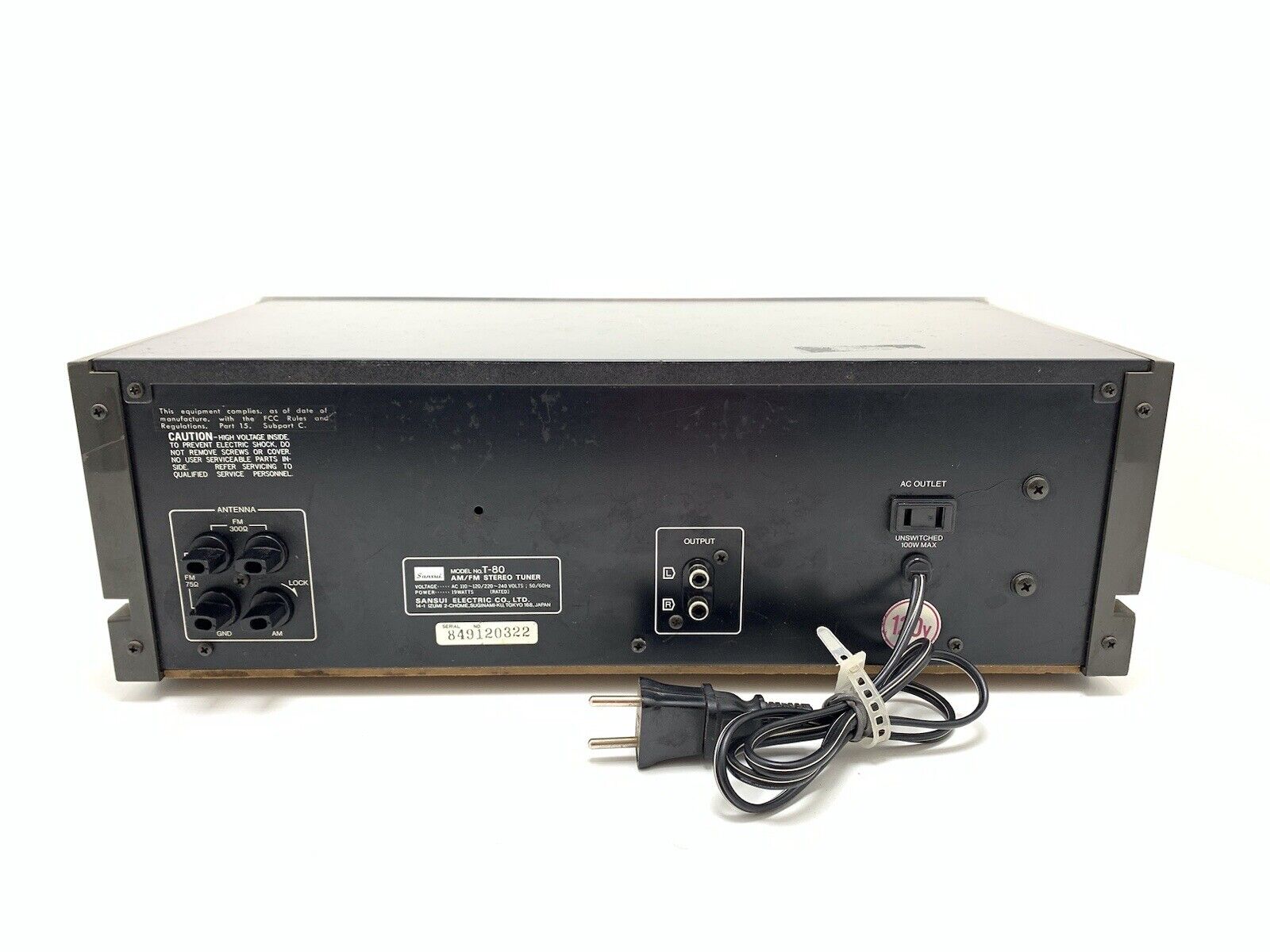 SANSUI T-80 AM/FM Stereo Tuner Work Vintage 1979 Display Digital Not Work Good