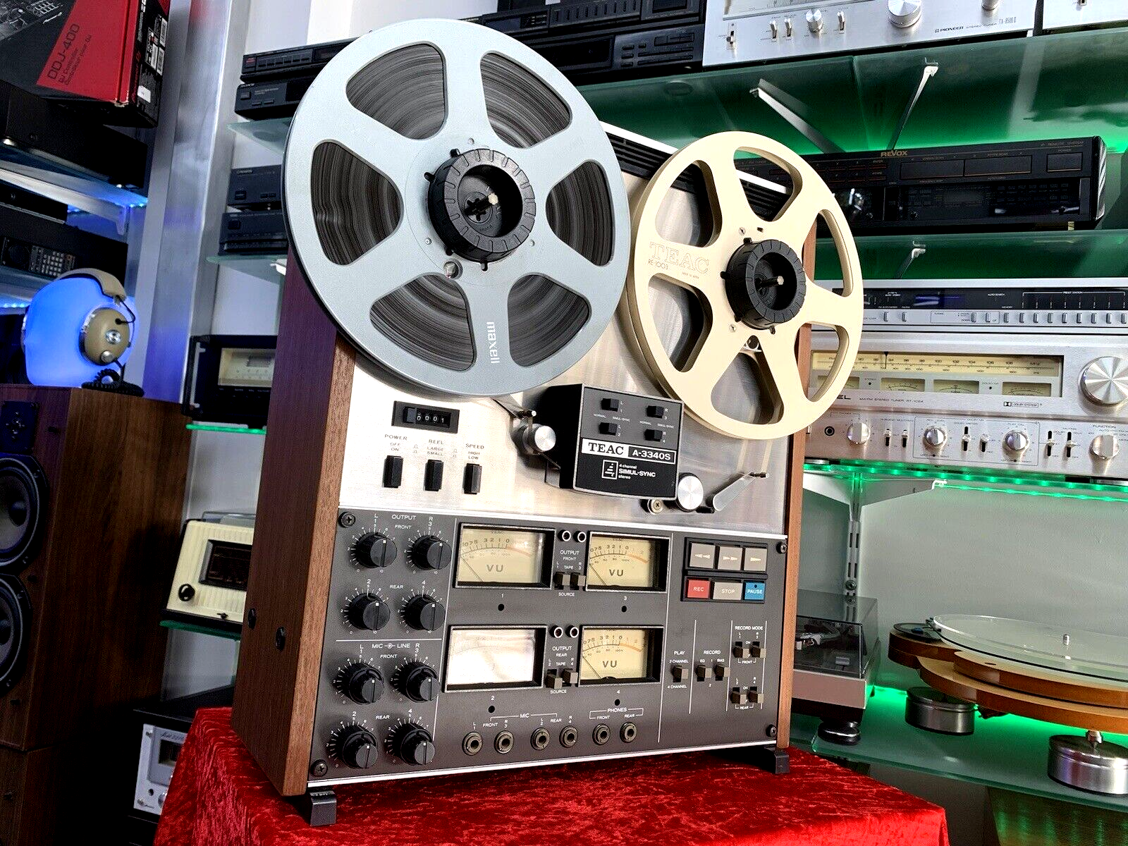 TEAC A-3340S 4 Channel Simul-Sync Reel to Reel 10" Tape Vintage WORK Good Look