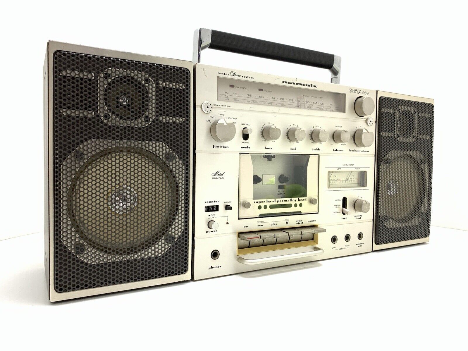 MARANTZ CRS 6810 RARE BOOMBOX STEREO Radio Cassette Vintage 1980 WORK Good Look
