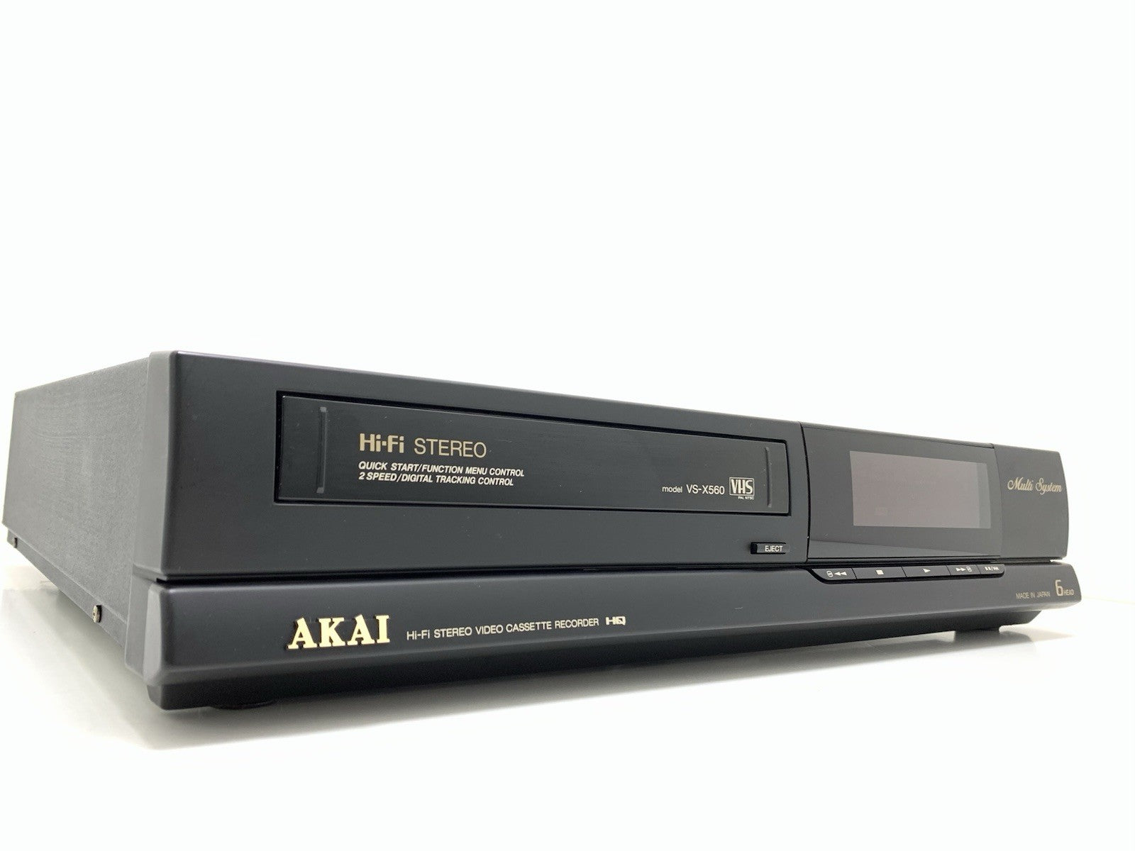 Magnétoscope AKAI VS-X560 VHS HiFi 6 Têtes – Multi PAL/NTSC/SECAM – Remis En état – Look Propre