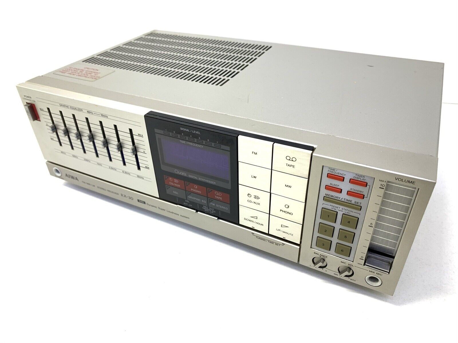 AIWA RX-30 FM MW LW Stereo Receiver 50 Watts RMS Vintage 1983 GOOD LOOK LIKE NEW