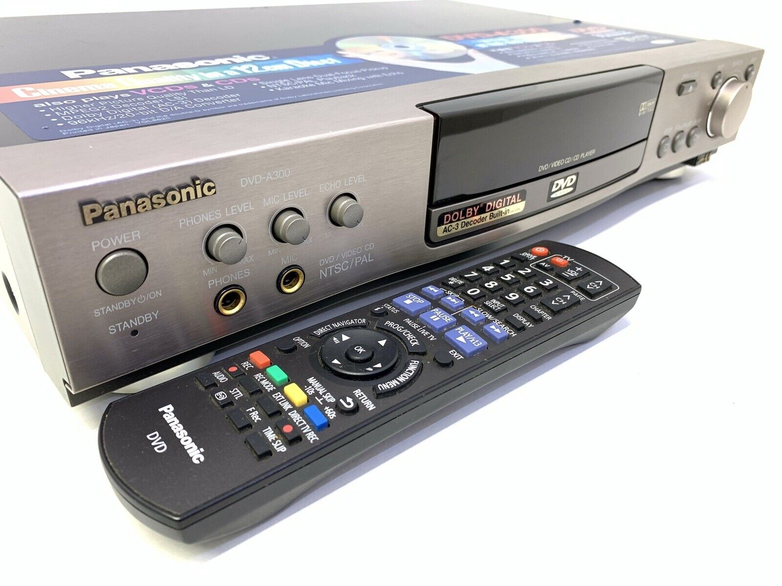 PANASONIC DVD A300 CD/CD-RW/Video CD/MP3 Hi End Vintage Remote Karaoke Good Look