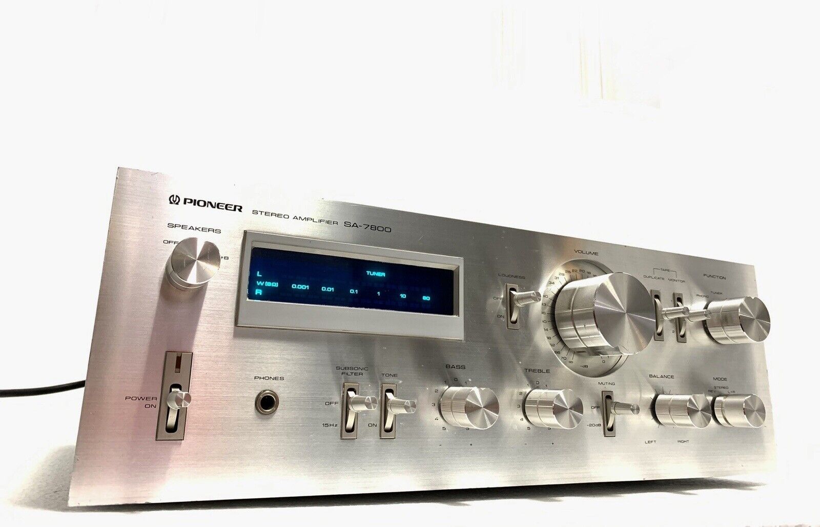 PIONEER SA-7800 Stereo Amplifier 130 Watts RMS Blue Line Vintage 1979 Good Look