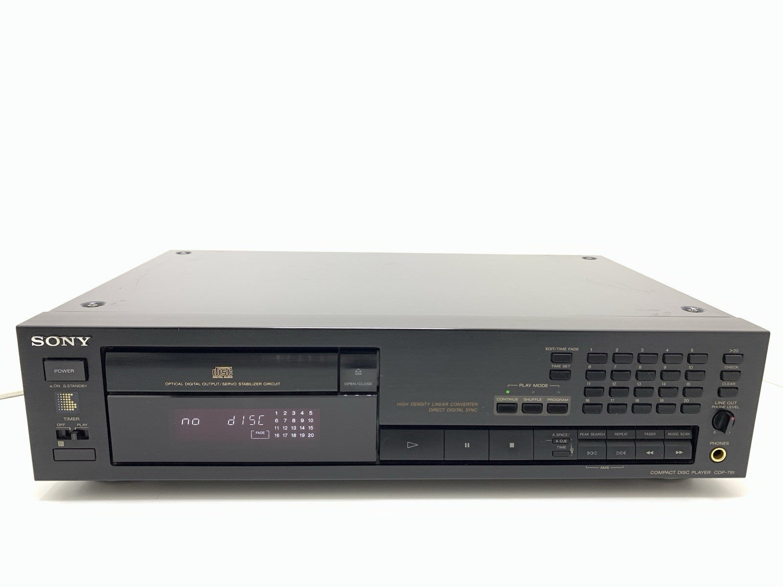SONY CDP 791 Compact Disc CD Player HQ DAC CXD2552Q Vintage 1989 WORK Good Look