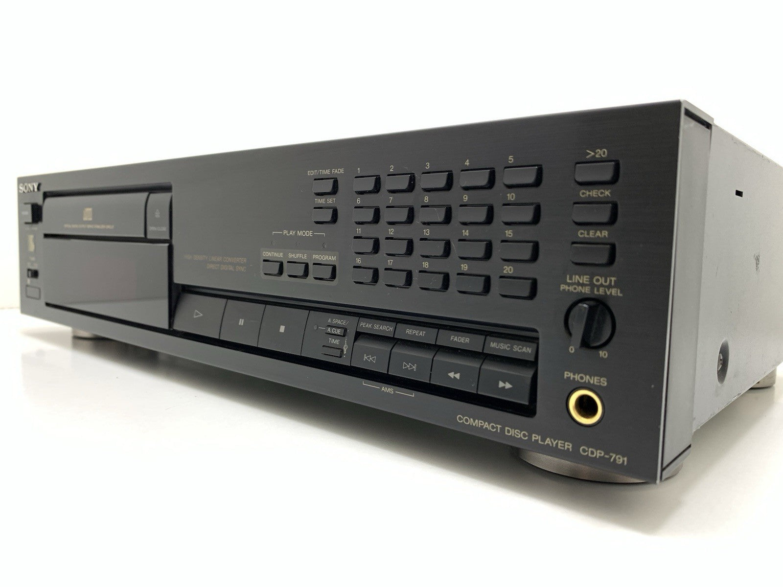SONY CDP 791 Compact Disc CD Player HQ DAC CXD2552Q Vintage 1989 WORK Good Look