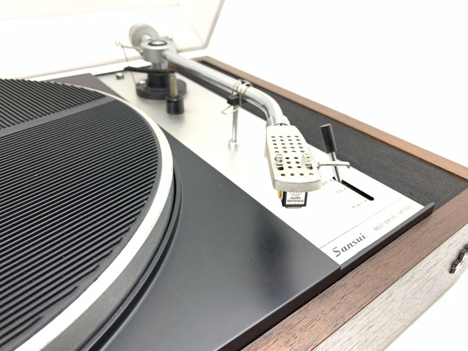 SANSUI SR 3030 Turntable 2 Speed Belt Drive Hi Fi Vintage 1973 Work Good Look