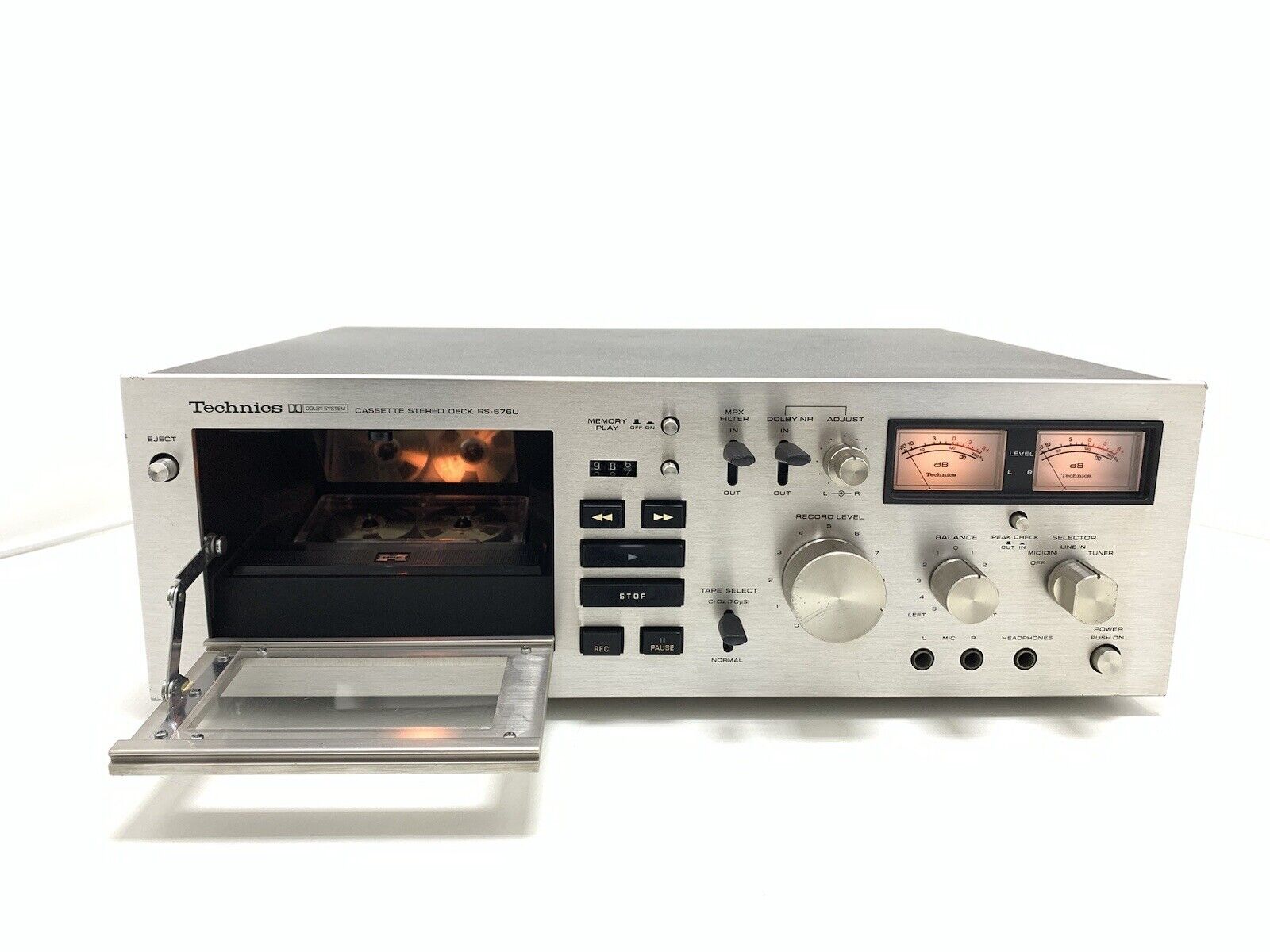 TECHNICS RS-676U Stereo Cassette Tape Deck 2 Head Vintage 1974 Working Good Look
