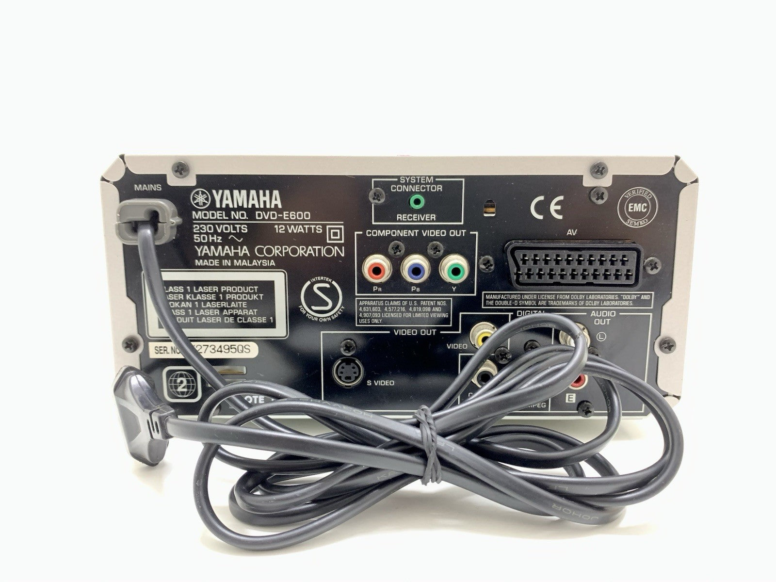 YAMAHA DVD E600 CD DVD Compact Disc Player High End WORK Good Look