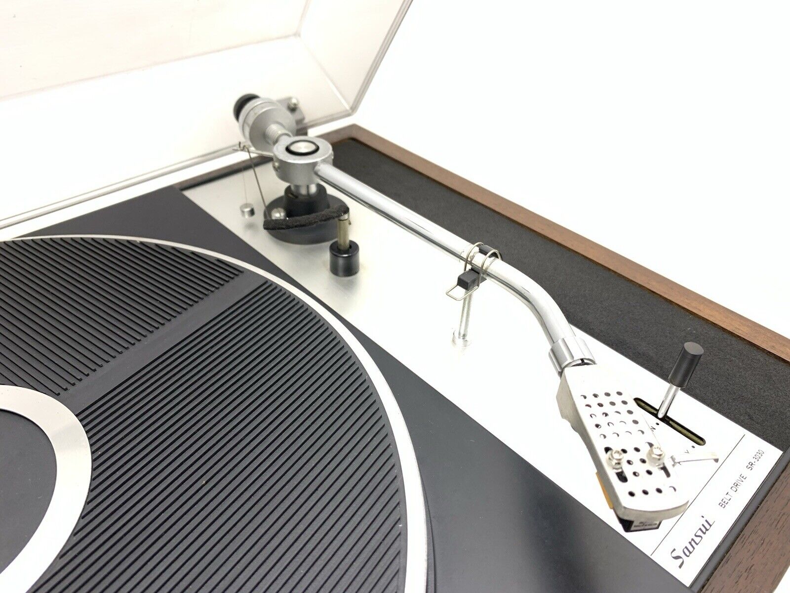 SANSUI SR 3030 Turntable 2 Speed Belt Drive Hi Fi Vintage 1973 Work Good Look