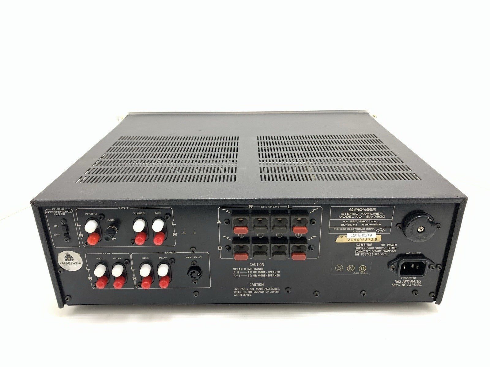 PIONEER SA 7800 RACK Stereo Amplifier 130 W RMS Blue Line Vintage 1979 WORK GOOD