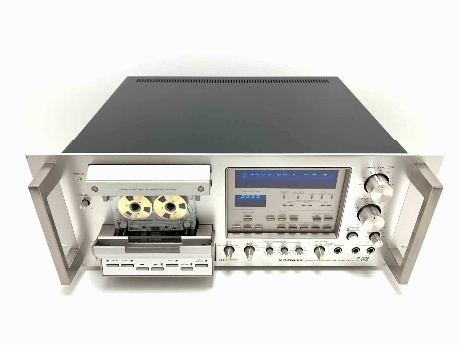 PIONEER CT F1250 RACK 3 Head Stereo Tape Deck BLUE LINE Vintage WORK Good Look