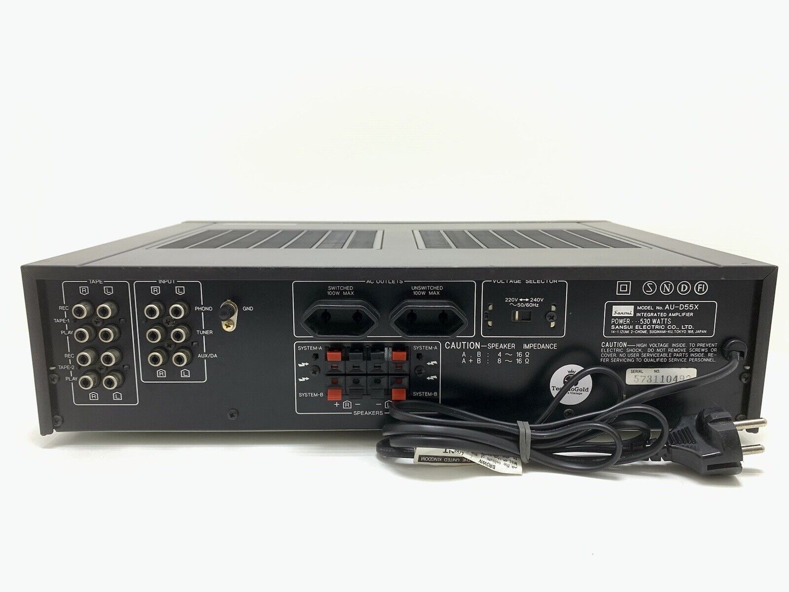 SANSUI AU-D55X Integrated Stereo Amplifier 140 Watts RMS Vintage 1983 Good Look