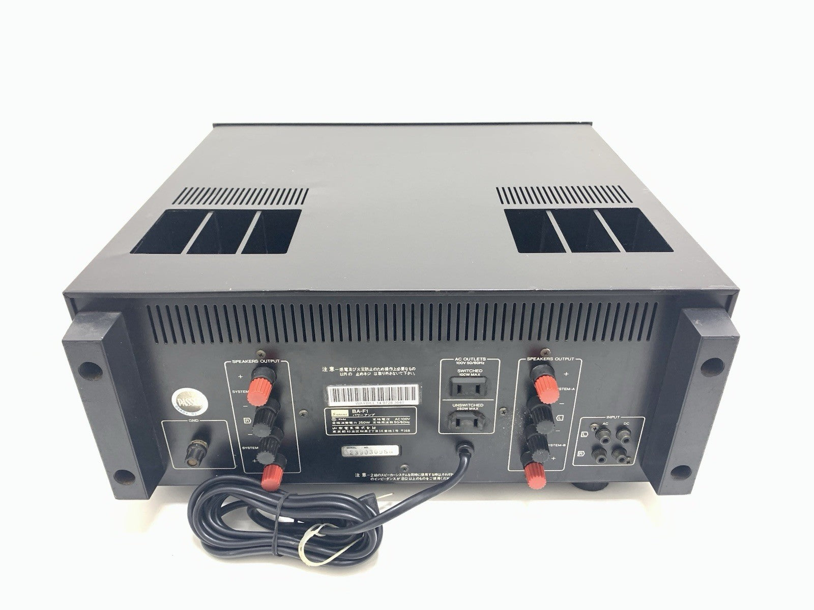 SANSUI BA F1 Stereo Power Amplifier 2X 110 Watts RMS Vintage 1979 WORK Good Look