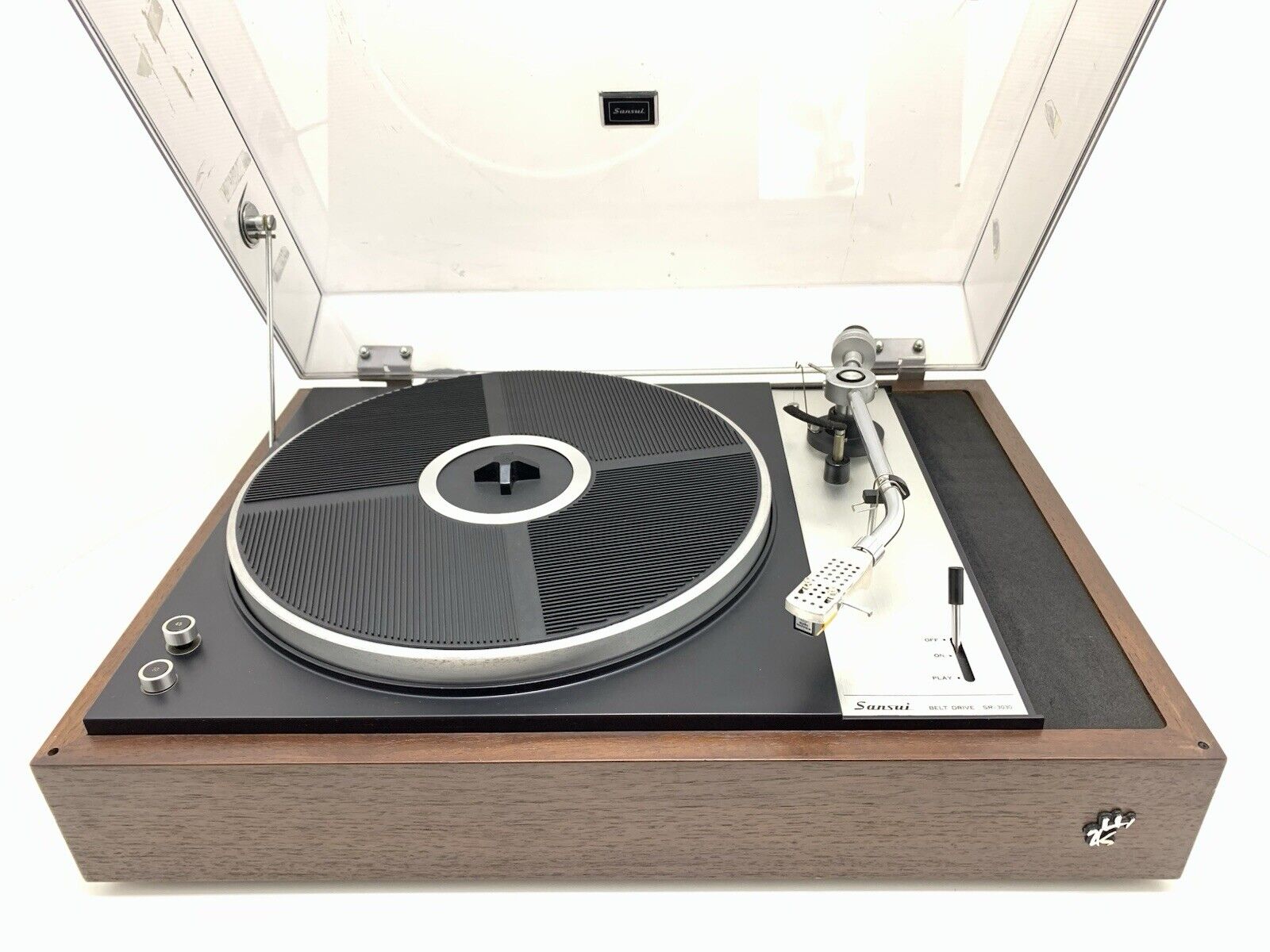 SANSUI SR 3030 Turntable 2 Speed Belt Drive Hi Fi Vintage 1973 Work Good Look