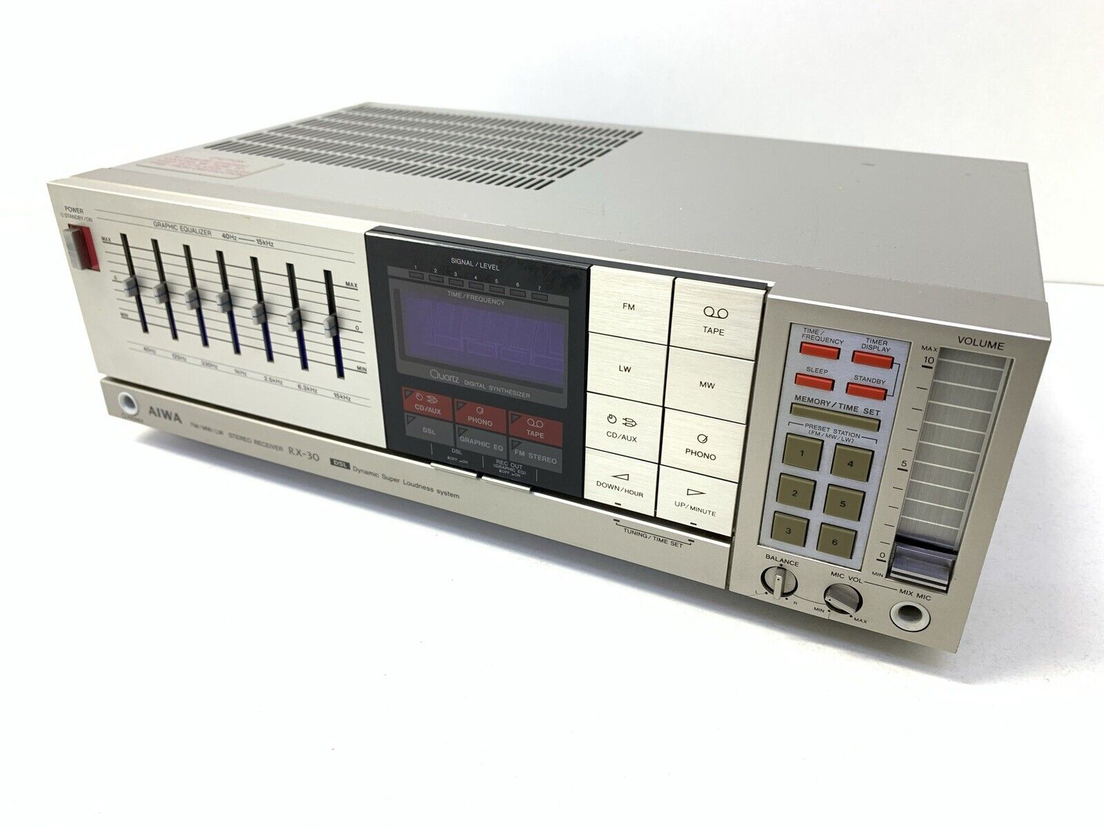 AIWA RX-30 FM MW LW Stereo Receiver 50 Watts RMS Vintage 1983 GOOD LOOK LIKE NEW