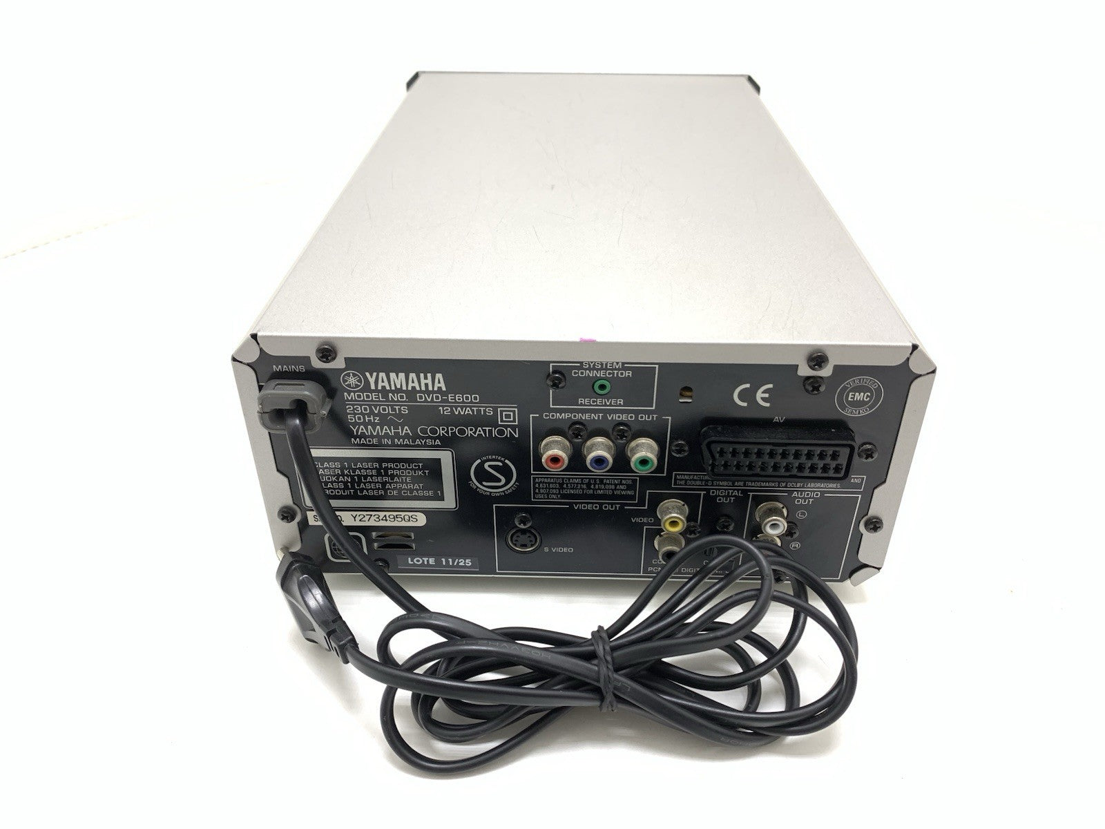 YAMAHA DVD E600 CD DVD Compact Disc Player High End WORK Good Look