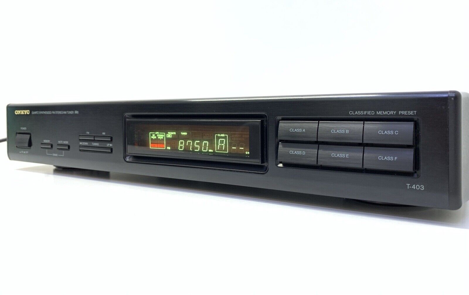 ONKYO T-403 Synthesized AM/FM Stereo Digital Tuner Hi Fi Vintage 1991 Good Look