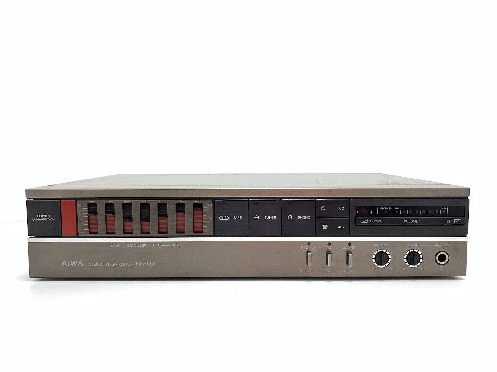 AIWA GX-110 Stereo Pre Amplifier Vintage with Equalizer Vintage 1984 GOOD LOOK