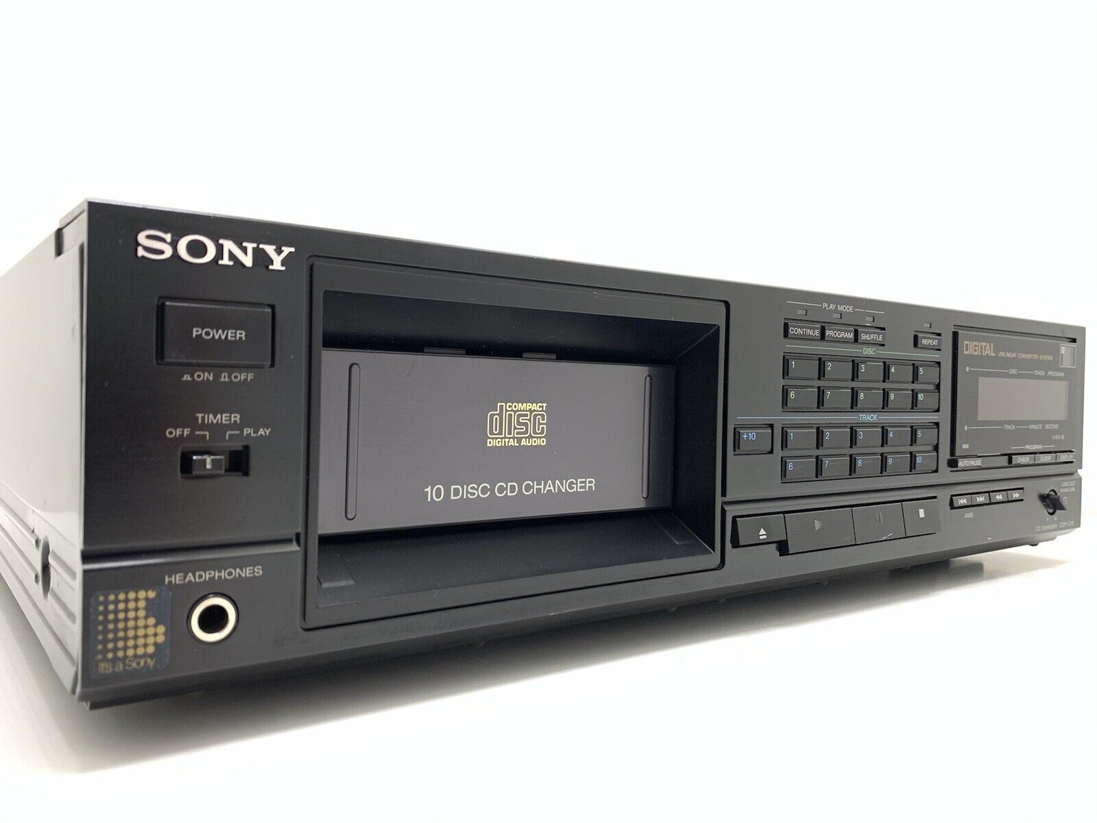 SONY CDP C10 Compact Disc 10 CD Changer + Remote Vintage 1986 WORK Good Look