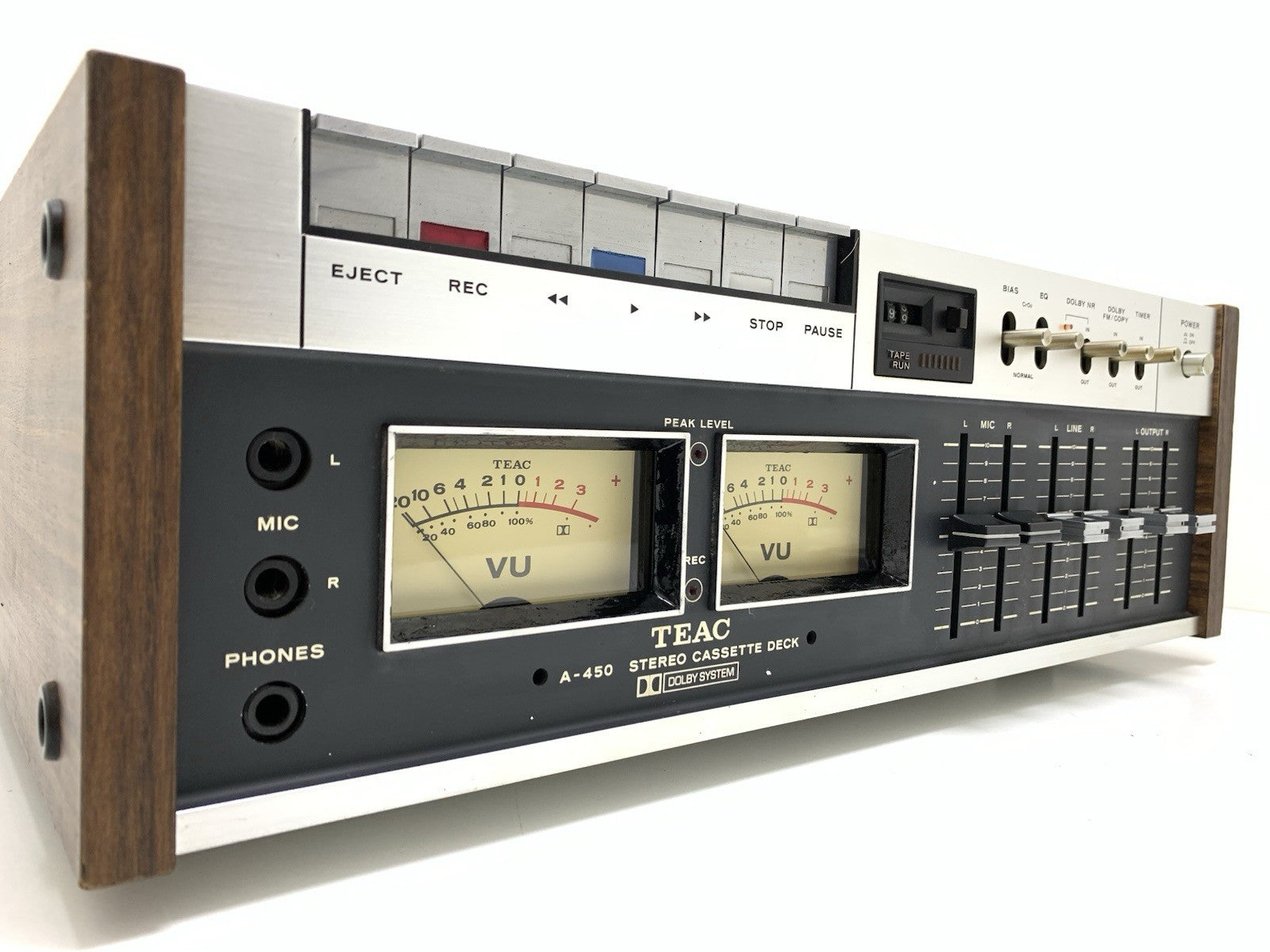 TEAC A 450 Stereo Cassette Tape Deck 2 Head Vintage 1974 Working Good Look