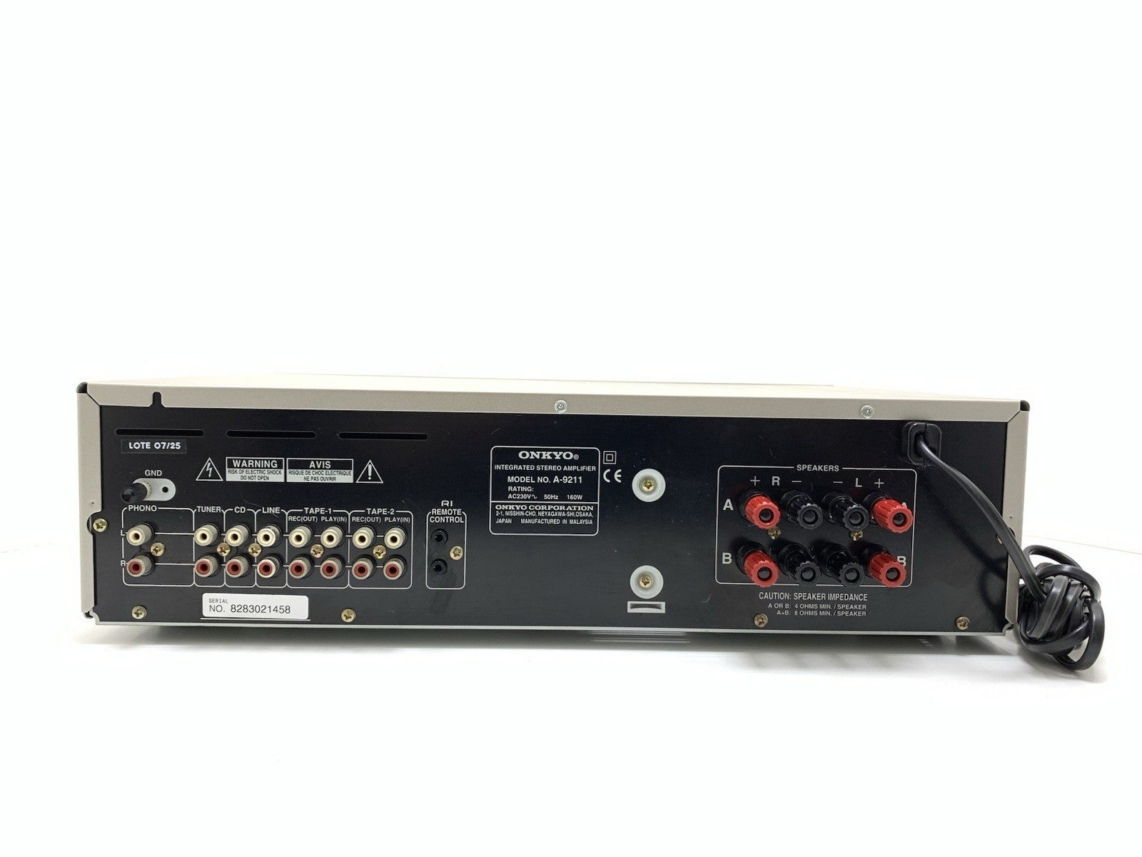 ONKYO A 9211 Stereo Integrated  Amplifier 40+40W RMS Vintage 1997 WORK Good Look