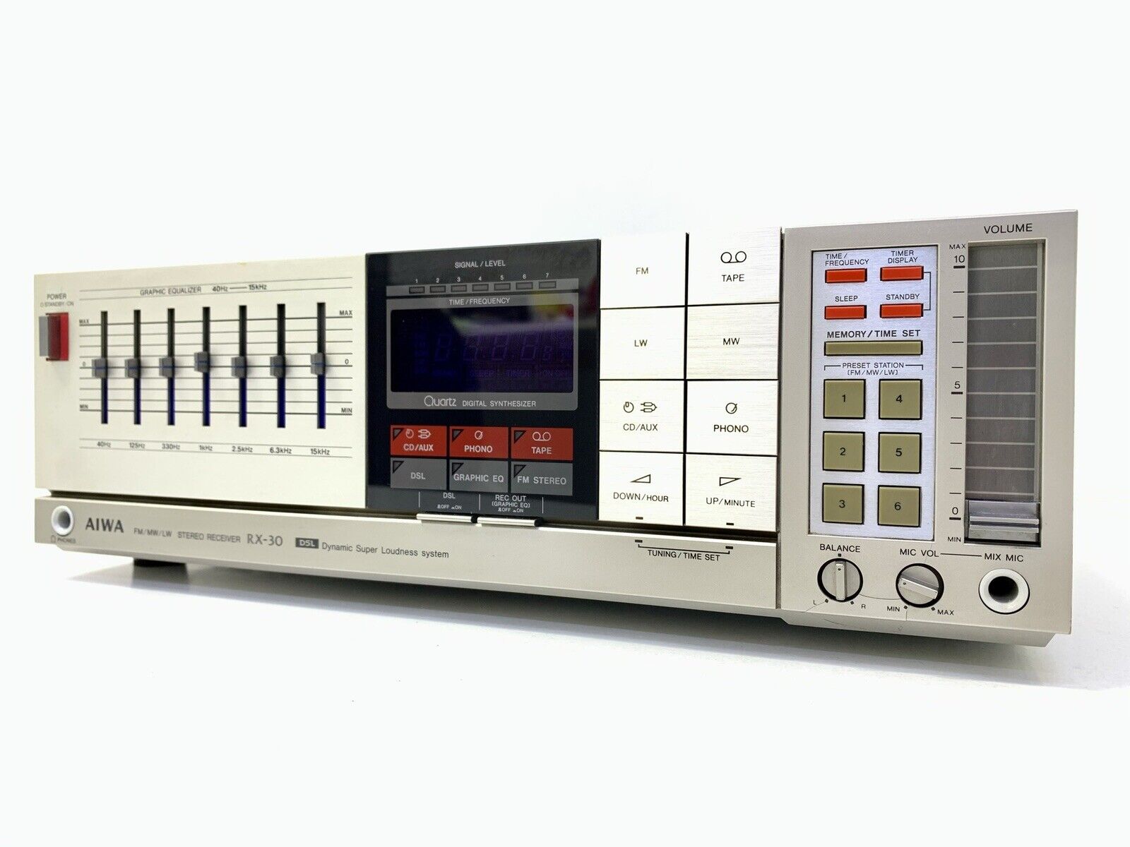 AIWA RX-30 FM MW LW Stereo Receiver 50 Watts RMS Vintage 1983 GOOD LOOK LIKE NEW