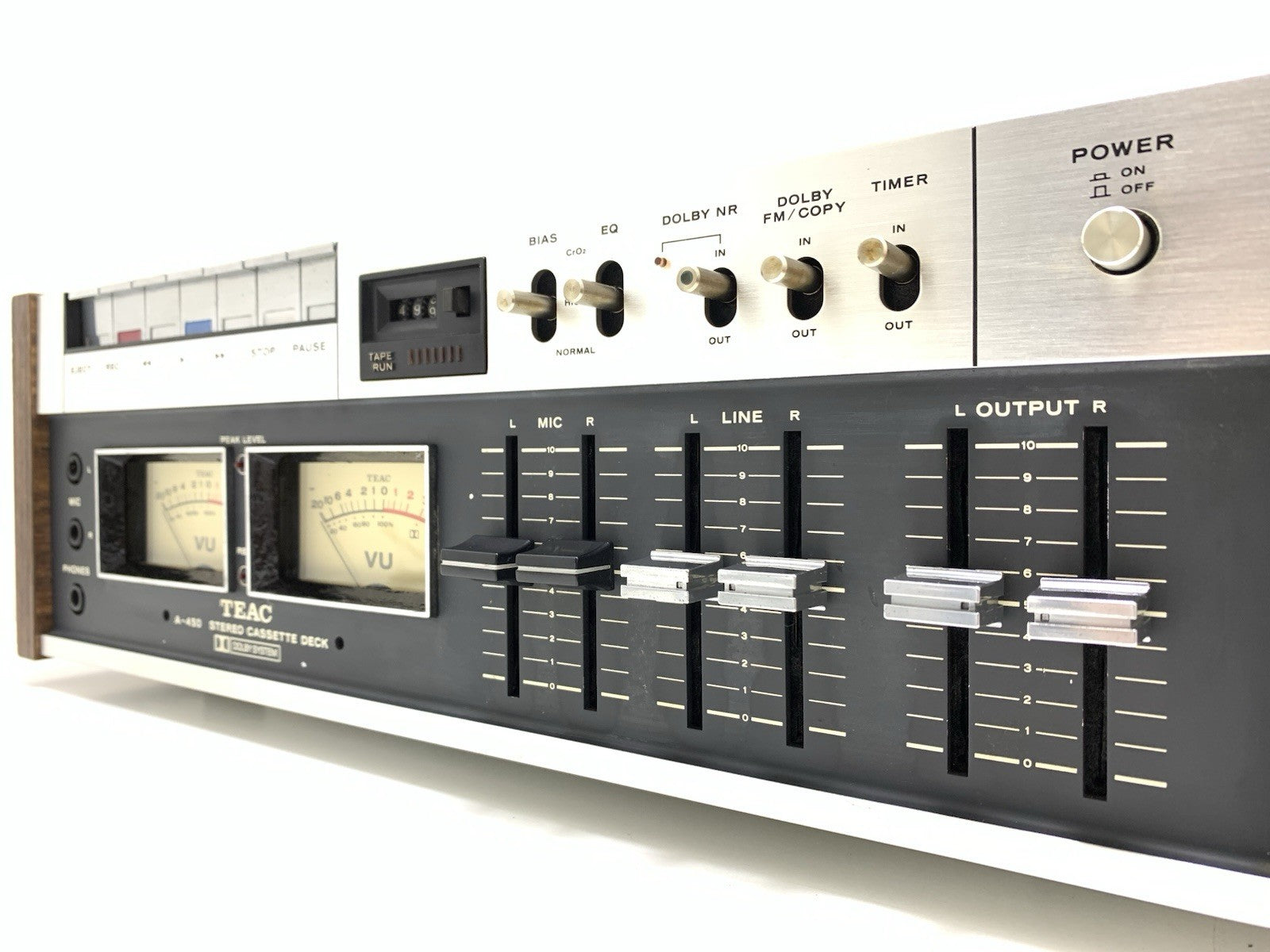 TEAC A 450 Stereo Cassette Tape Deck 2 Head Vintage 1974 Working Good Look