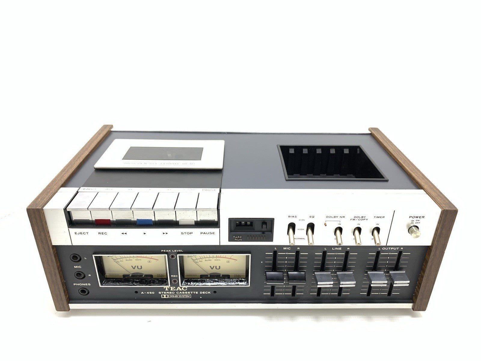 TEAC A 450 Stereo Cassette Tape Deck 2 Head Vintage 1974 Working Good Look