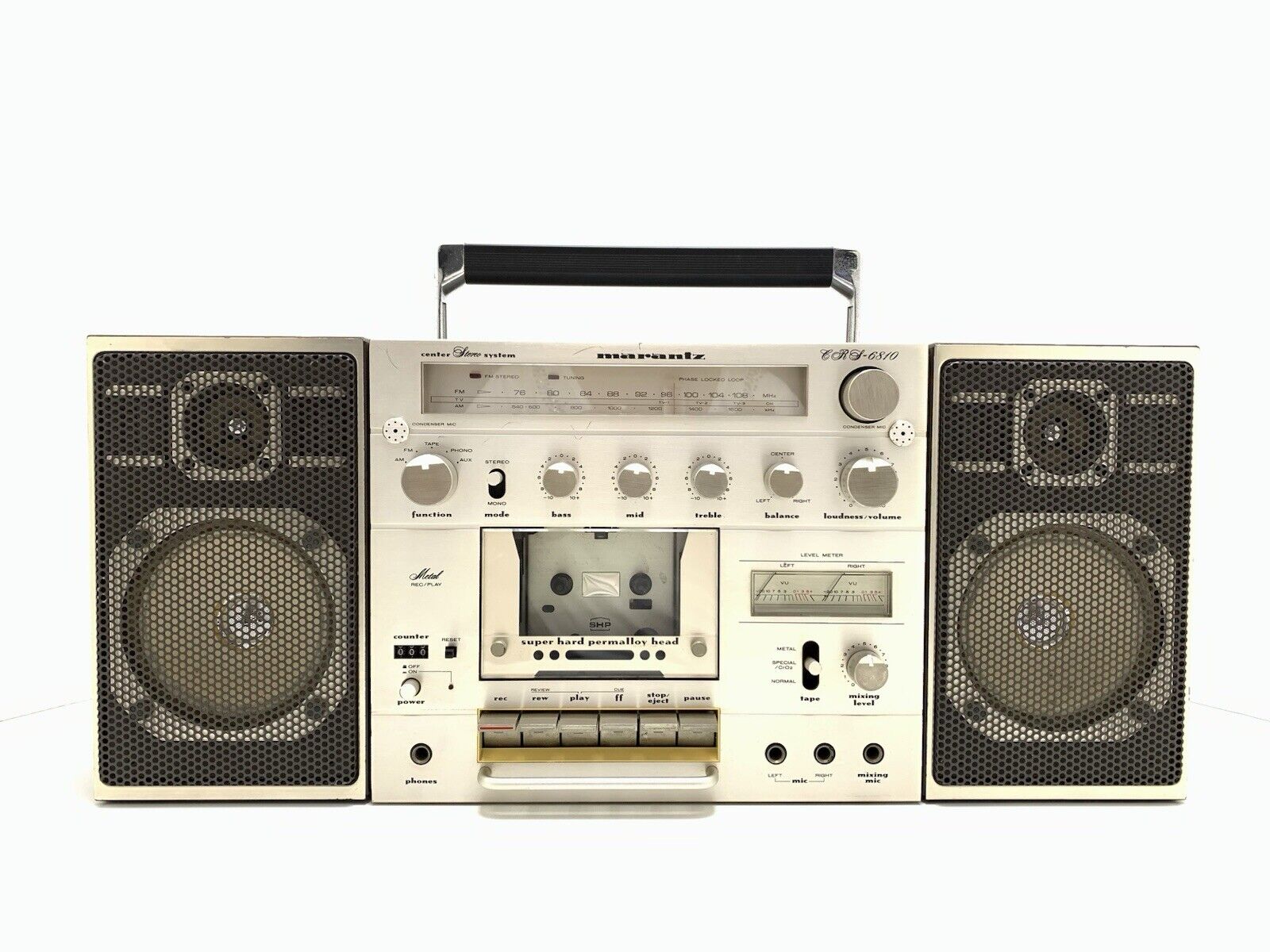 MARANTZ CRS 6810 RARE BOOMBOX STEREO Radio Cassette Vintage 1980 WORK Good Look