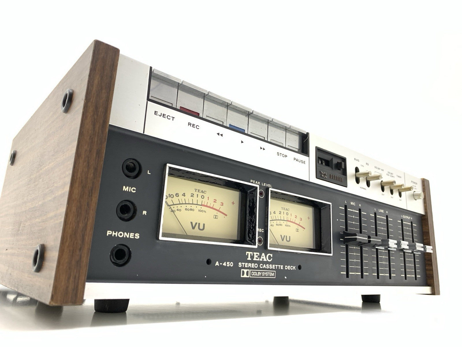 TEAC A 450 Stereo Cassette Tape Deck 2 Head Vintage 1974 Working Good Look