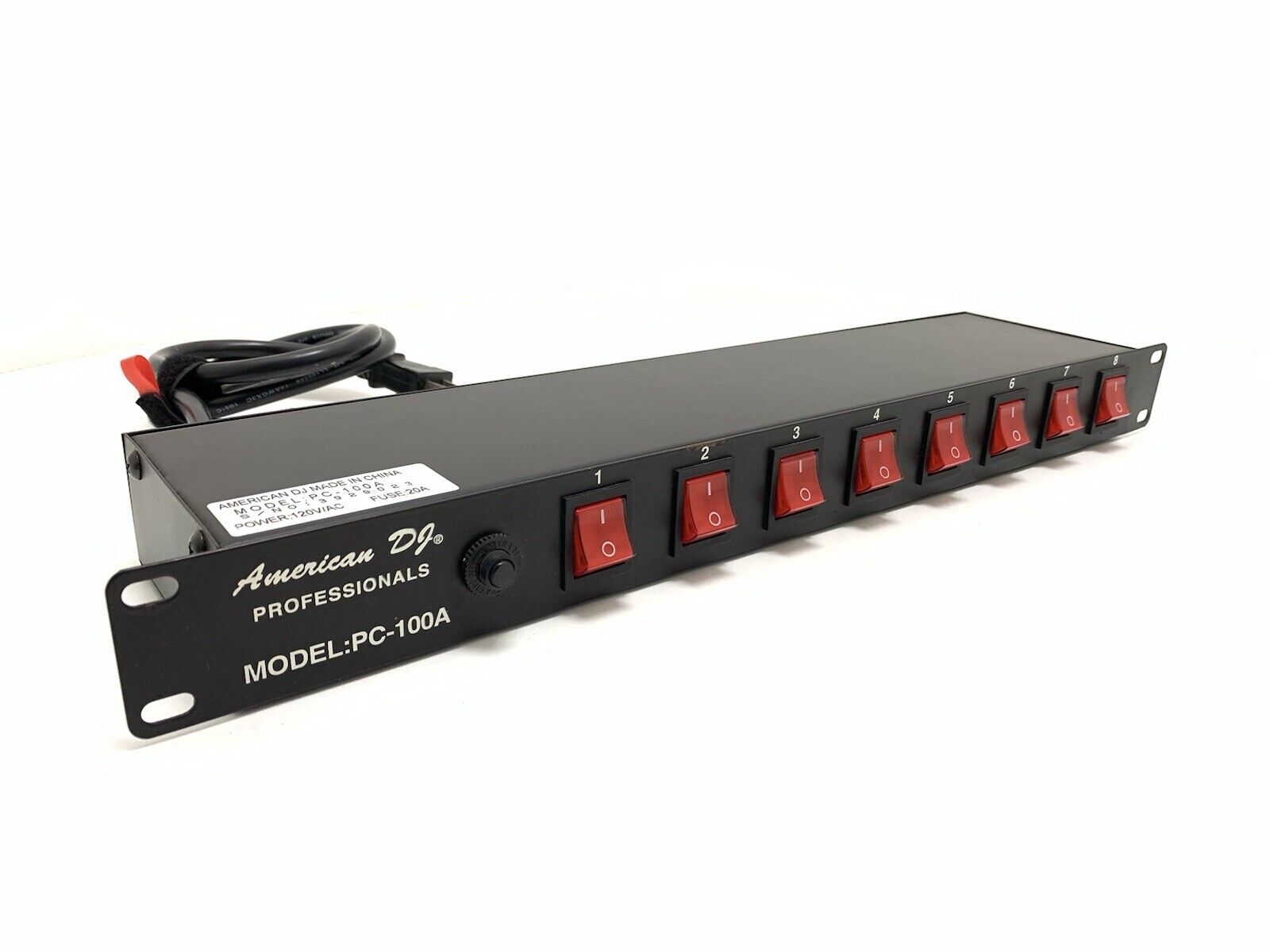 ADJ American DJ PC-100A 8-Switch ON/OFF Lighting A/C Power Center 120V/60Hz RACK