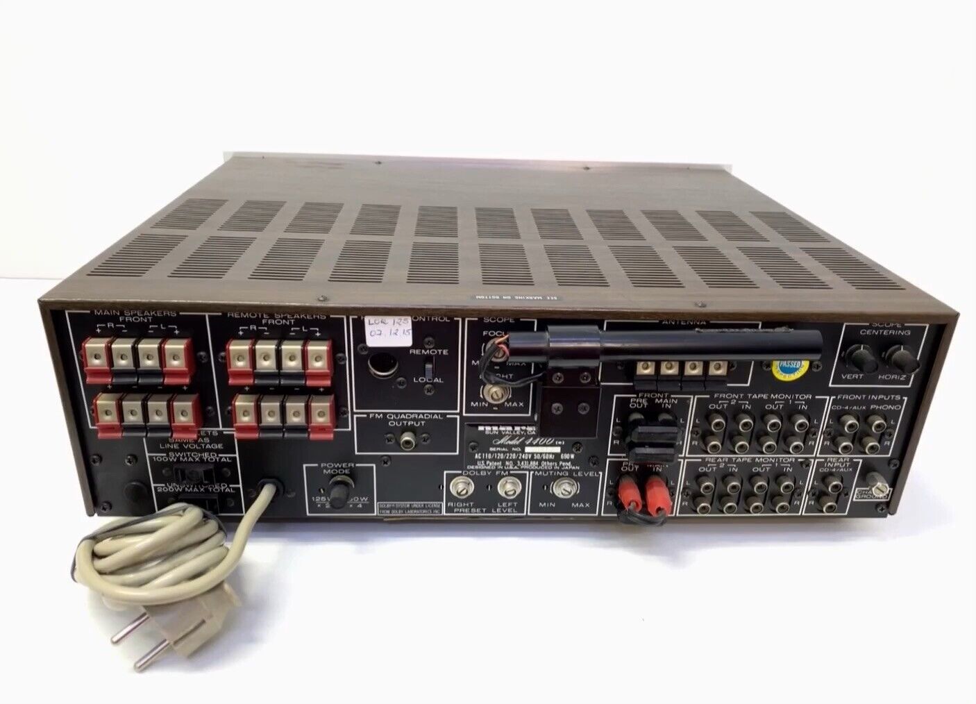 MARANTZ 4400 Stereo Quadradial Receiver 250Watts RMS Vintage 1976 RARE Good Look