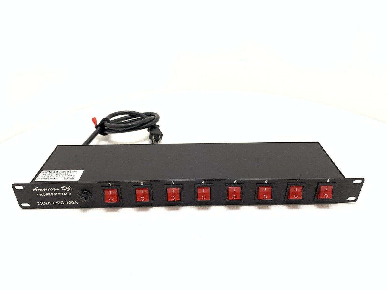 ADJ American DJ PC-100A 8-Switch ON/OFF Lighting A/C Power Center 120V/60Hz RACK