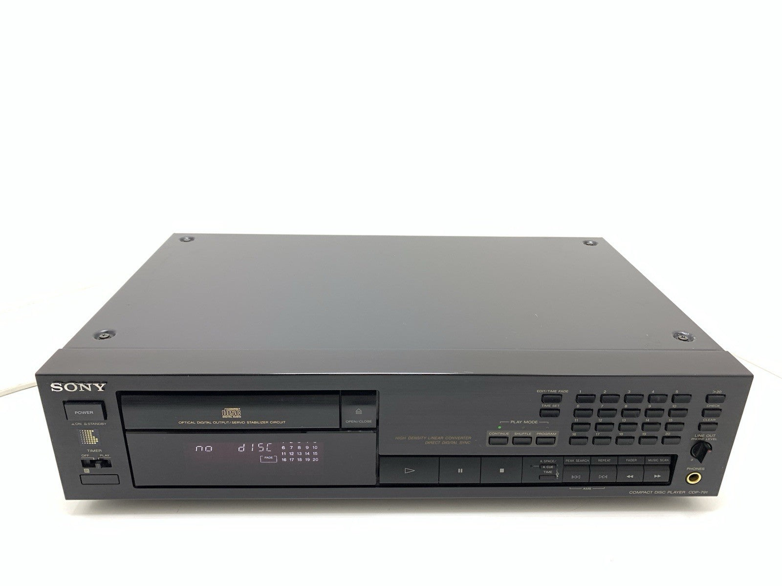 SONY CDP 791 Compact Disc CD Player HQ DAC CXD2552Q Vintage 1989 WORK Good Look