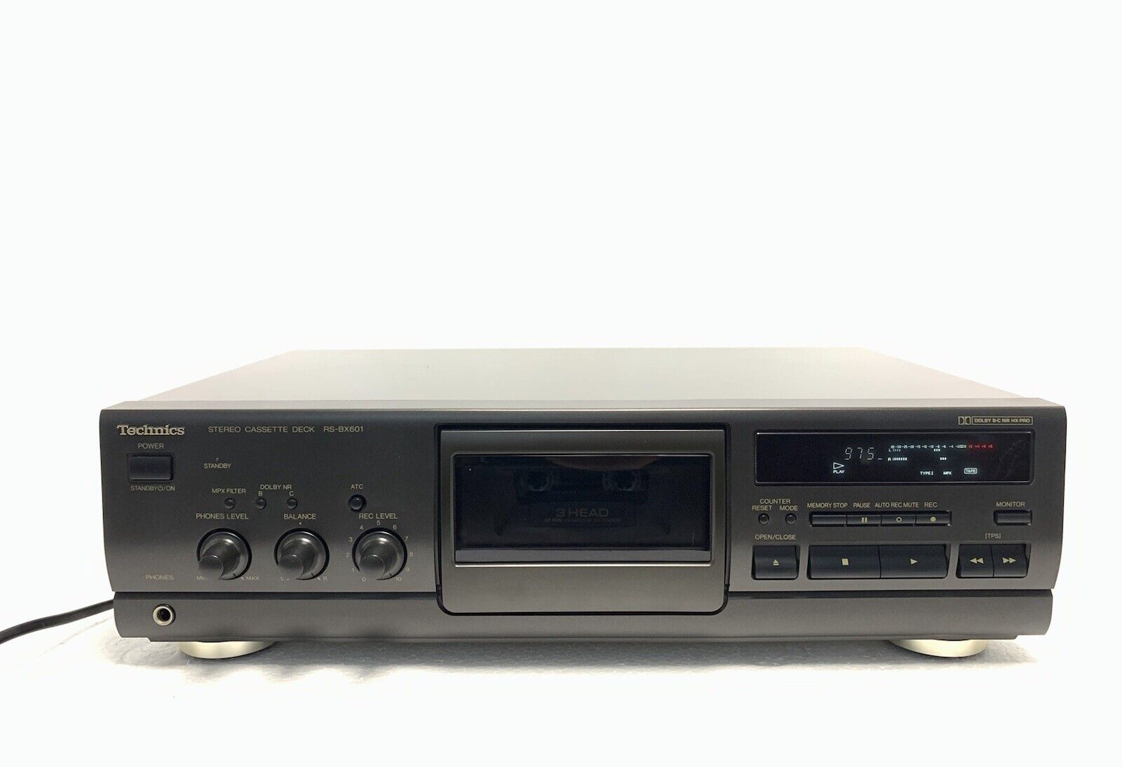 TECHNICS RS-BX601 Stereo Cassette Deck 3 Head Vintage 1994 Hi End WORK Good Look