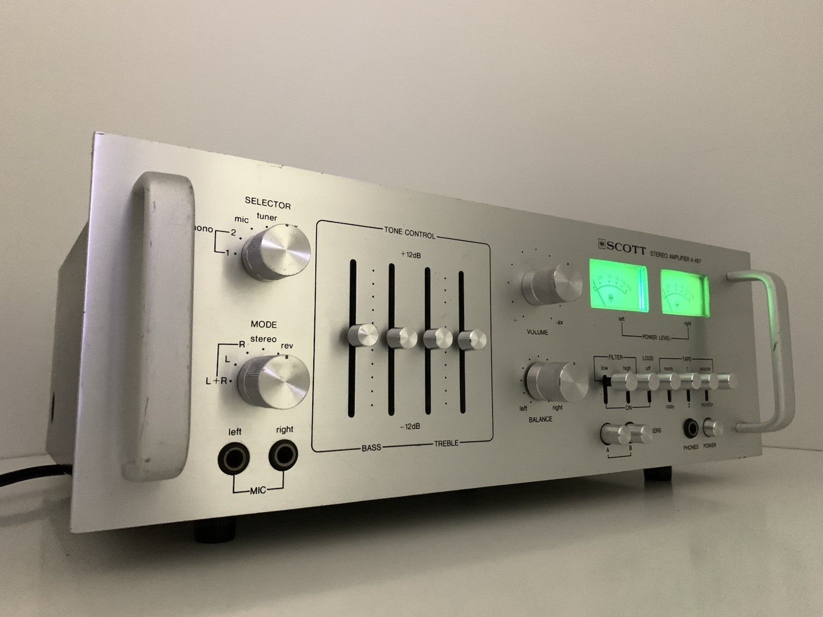 HH SCOTT A 457 STEREO INTEGRATED AMPLIFIER 2X 60W RMS Vintage 1979 WORK GoodLook