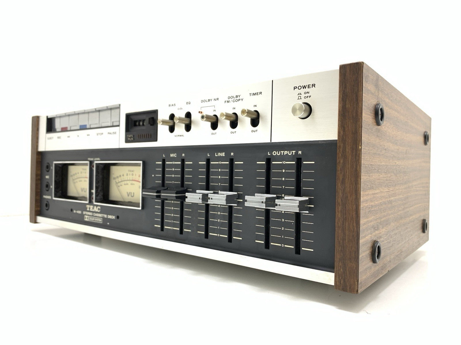 TEAC A 450 Stereo Cassette Tape Deck 2 Head Vintage 1974 Working Good Look