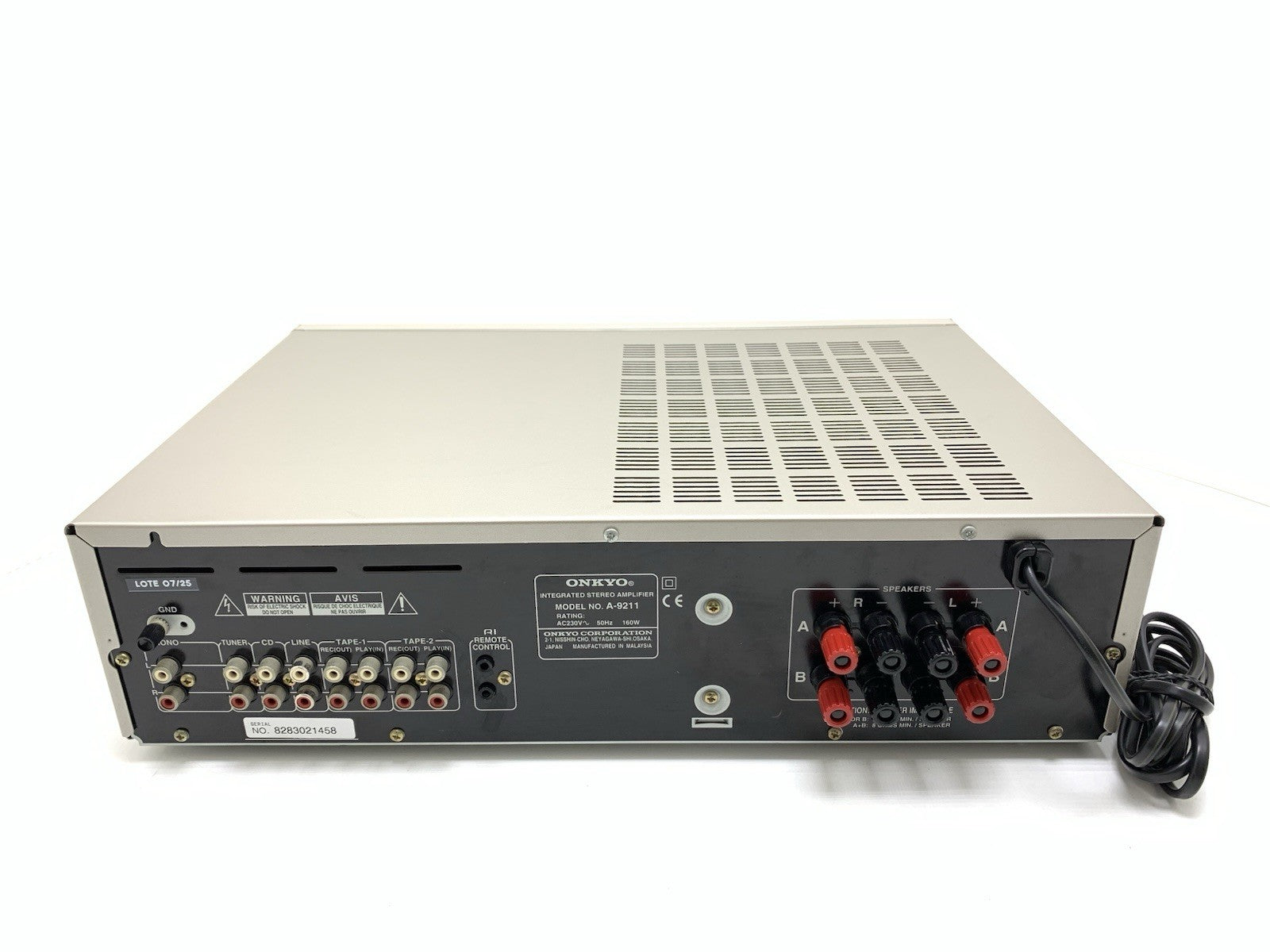 ONKYO A 9211 Stereo Integrated  Amplifier 40+40W RMS Vintage 1997 WORK Good Look