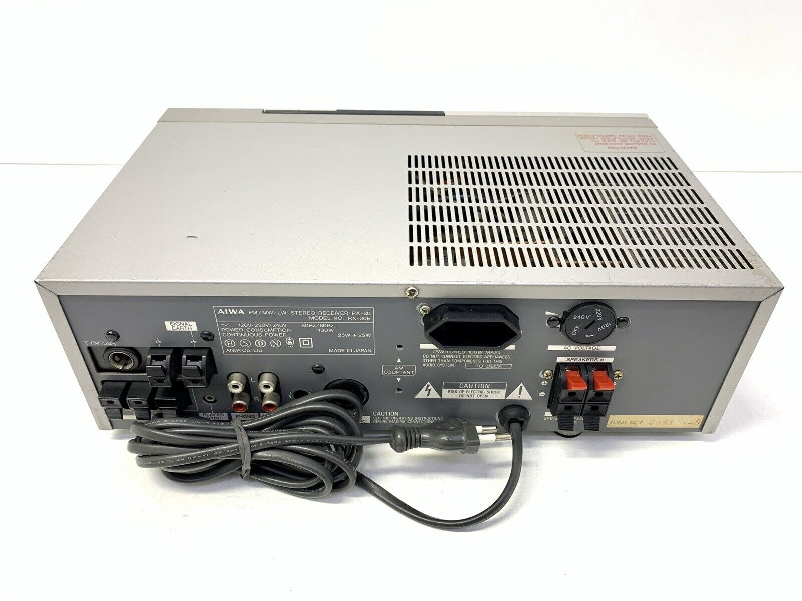 AIWA RX-30 FM MW LW Stereo Receiver 50 Watts RMS Vintage 1983 GOOD LOOK LIKE NEW