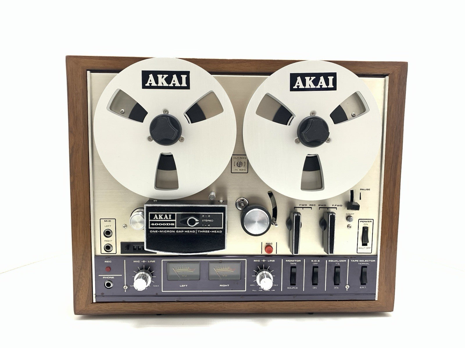 AKAI 4000 DS Reel to Reel Stereo 3 Head 4 Track Tape Vintage 1973 WORK Good Look
