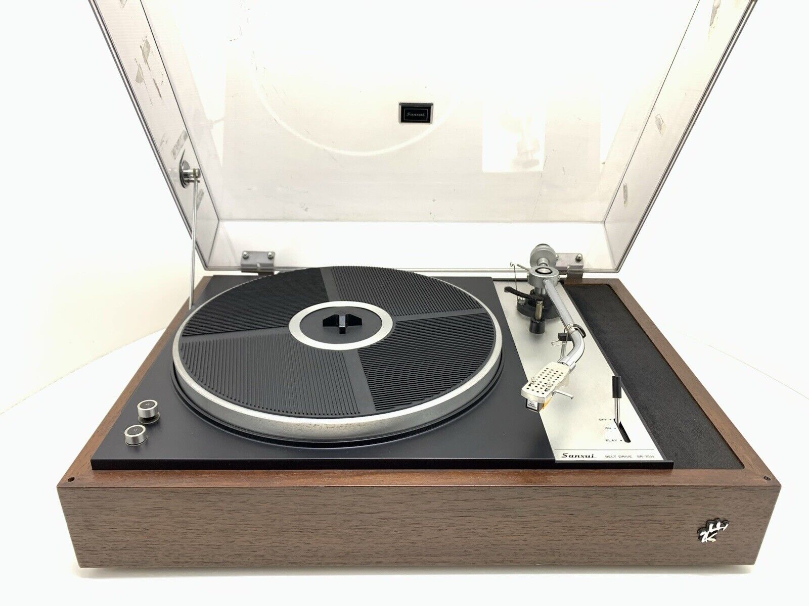 SANSUI SR 3030 Turntable 2 Speed Belt Drive Hi Fi Vintage 1973 Work Good Look