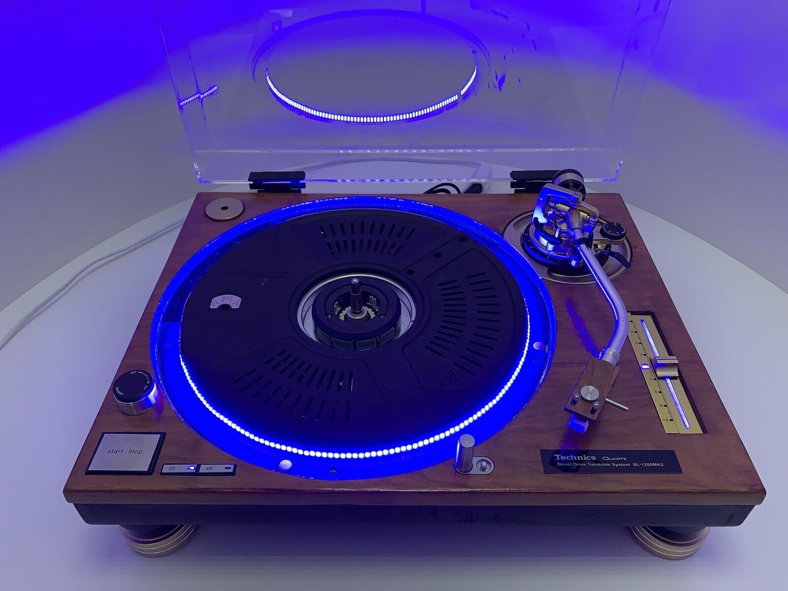 TECHNICS SL 1200 MK2 WOOD and GOLD Direct Drive Turntable Vintage WORK LIKE NEW