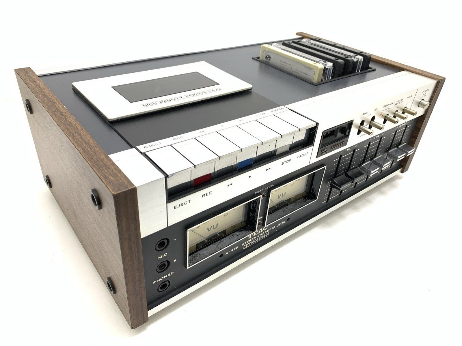 TEAC A 450 Stereo Cassette Tape Deck 2 Head Vintage 1974 Working Good Look